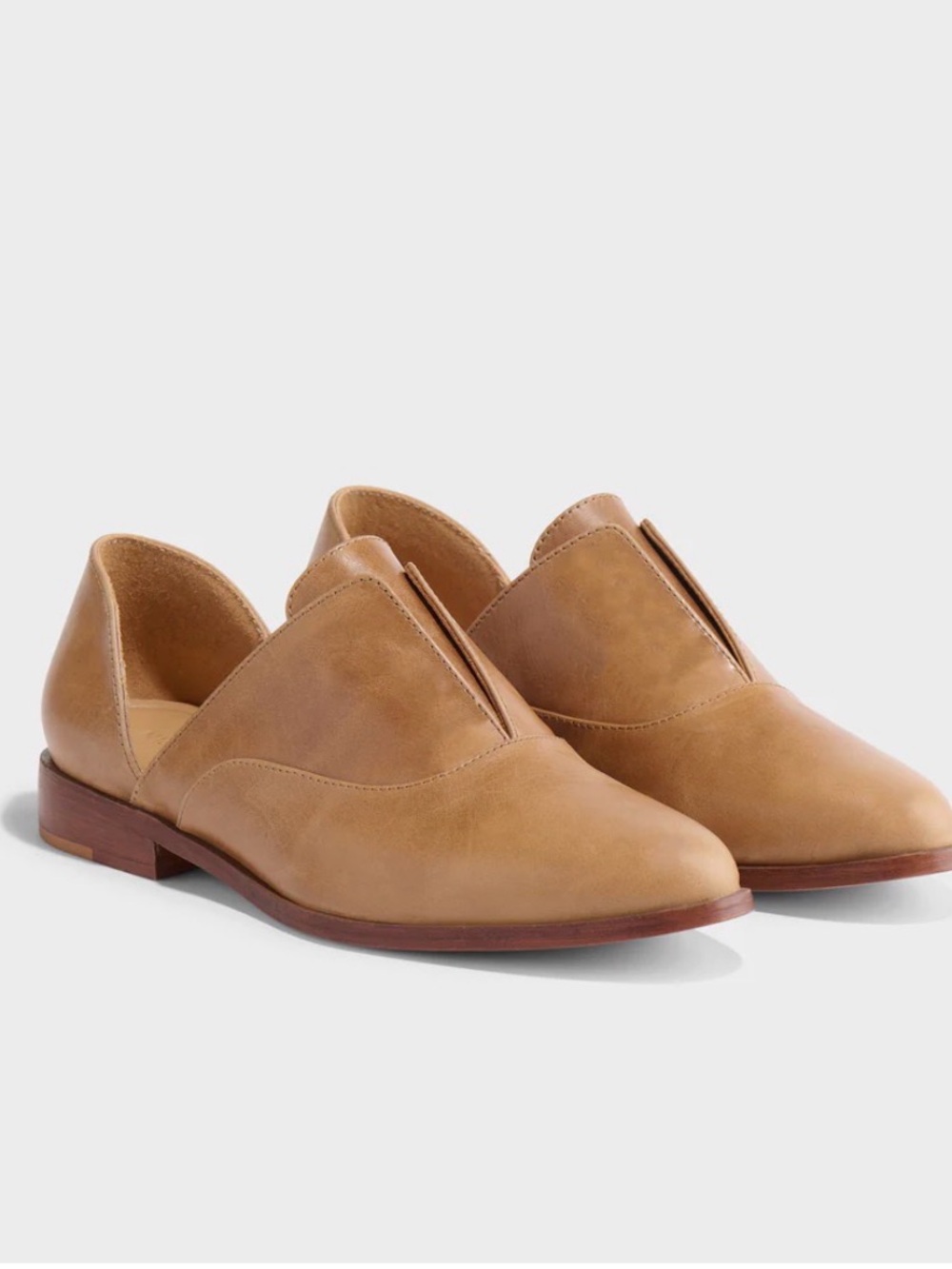 Nisolo Tan Leather D'Orsay Slip-Ons